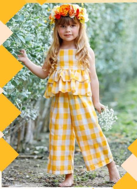 Yellow Colour New Fancy Designer Party Wear Kids Western Collection SPARK 01